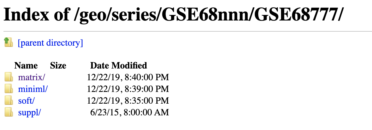 GEO数据库的GSE数据集的ftp页面
