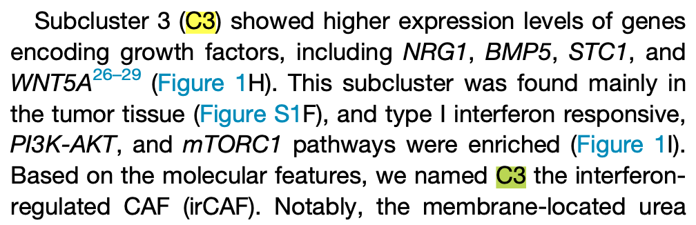  interferon- regulated CAF (irCAF) 